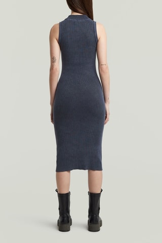 Robe fourreau en coton biologique - Bleu marine