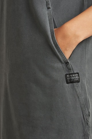 Robe polo en coton biologique Seam Detail - Gris foncé