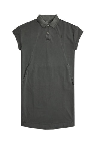 Robe polo en coton biologique Seam Detail - Gris foncé