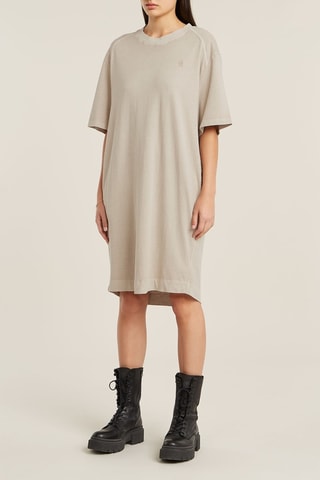 Robe t-shirt en coton biologique Overdyed Saddle - Beige