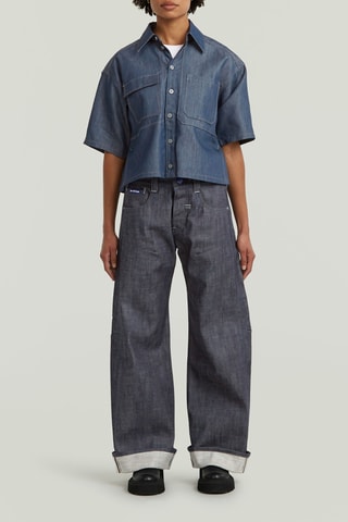 Chemisier relaxed en jean Remix - Bleu