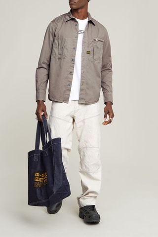 Chemise regular Pleated Zip - Gris