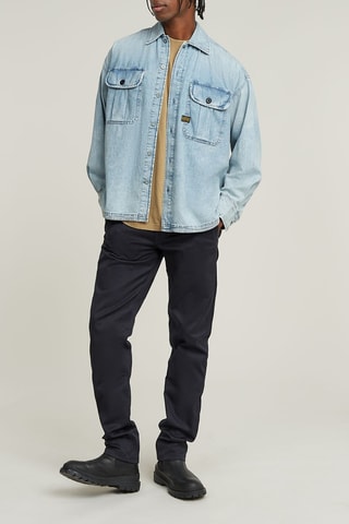 Chemise oversize en jean en coton biologique Boxy 2 Pocket Pleated - Ciel