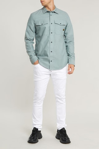 Chemise slim Marine - Gris clair
