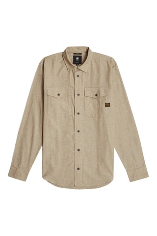 Chemise slim Marine - Beige