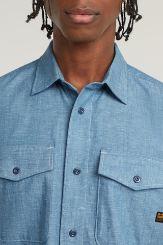 Chemise slim Marine - Bleu cobalt chiné