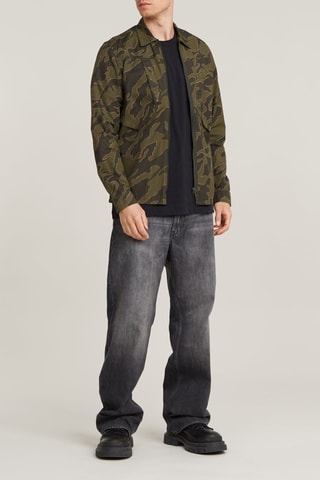 Surchemise regular Slanted Pocket - Vert olive