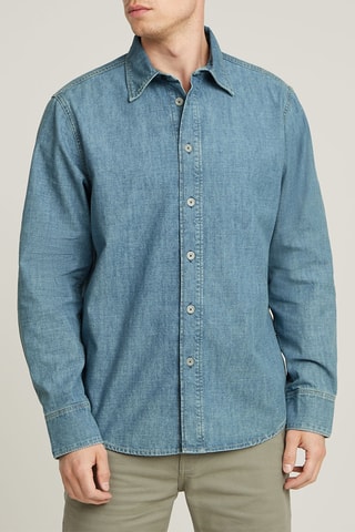 Chemise regular en jean et coton biologique - Ciel