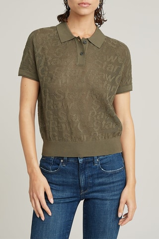 Polo regular Pointelle - Vert