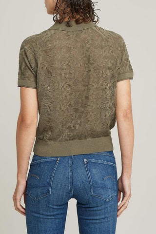 Polo regular Pointelle - Vert