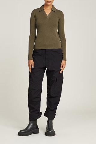 Polo slim en coton biologique - Vert olive