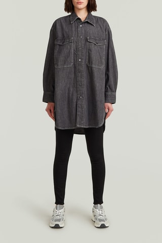Tunique oversize en jean - Noir