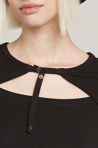 Crop top en coton biologique Keyhole - Noir