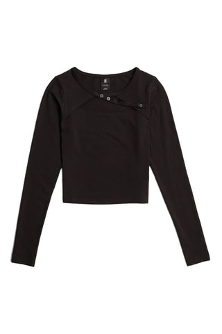 Crop top en coton biologique Keyhole - Noir