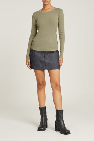 T-shirt slim en coton biologique Overdyed - Vert