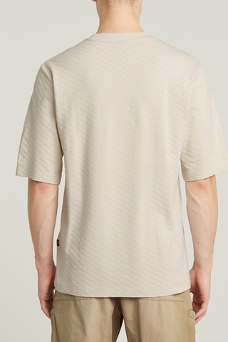 T-shirt relaxed en coton biologique Tweeter Checquard - Ecru