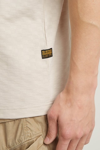 T-shirt relaxed en coton biologique Tweeter Checquard - Ecru