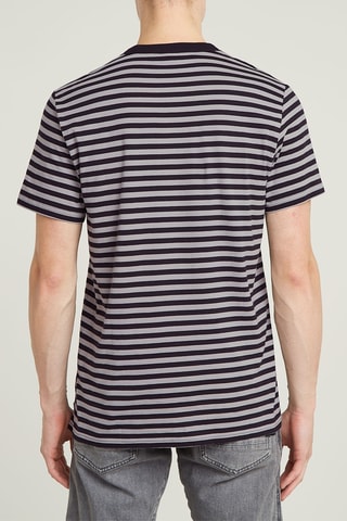 T-shirt regular en coton biologique Nifous Stripe - Noir et blanc