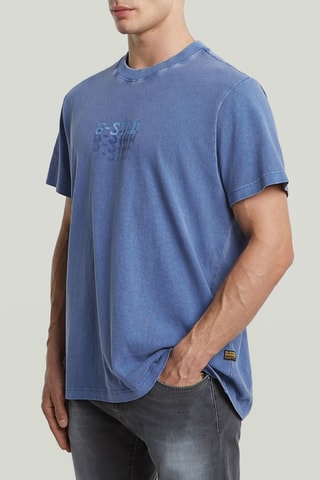 T-shirt loose en coton biologique Multi Logo - Bleu cobalt