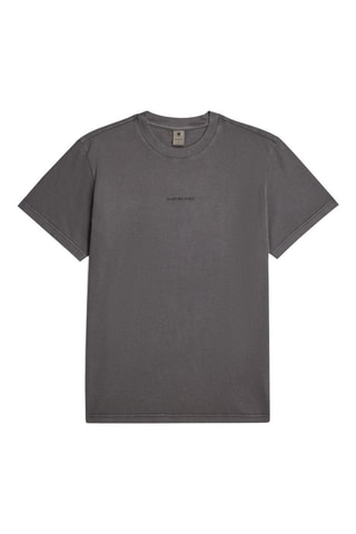T-shirt Loose en coton biologique Overdyed Center Chest - Anthracite
