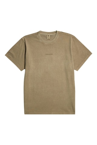 T-shirt loose en coton biologique Overdyed Center - Beige
