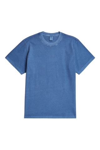 T-shirt loose en coton biologique Overdyed Center - Indigo