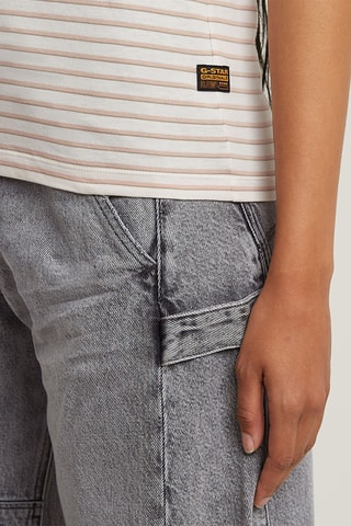 T-shirt slim en coton biologique Eyben Strip - Rose