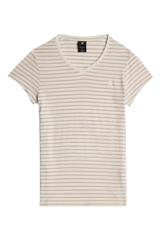 T-shirt slim en coton biologique Eyben Strip - Rose