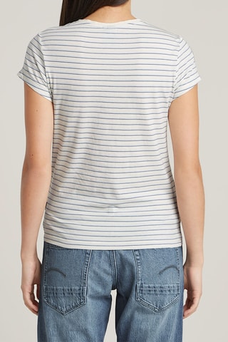 T-shirt slim en coton biologique Eyben Strip - Ciel