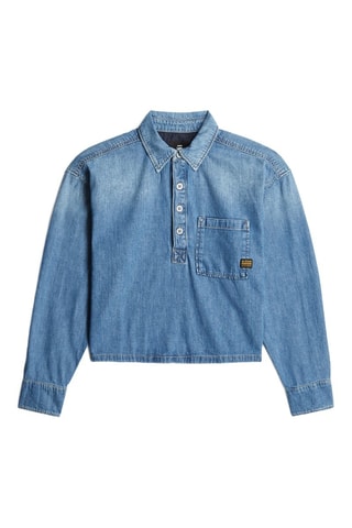 Blouse en jean en coton biologique Boxy Day - Bleu