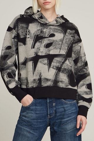 Sweat en coton biologique Sprayed Letters - Noir