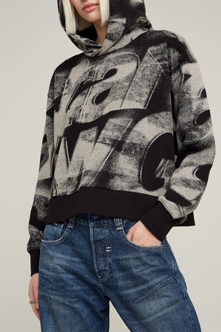 Sweat en coton biologique Sprayed Letters - Noir