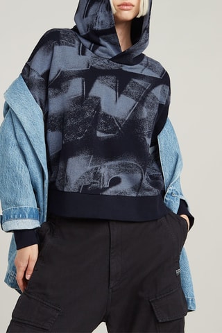 Sweat en coton biologique Sprayed Letters - Bleu