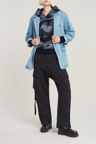 Sweat en coton biologique Sprayed Letters - Bleu