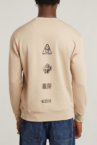 Sweat en coton biologique Shipping Graphic - Beige