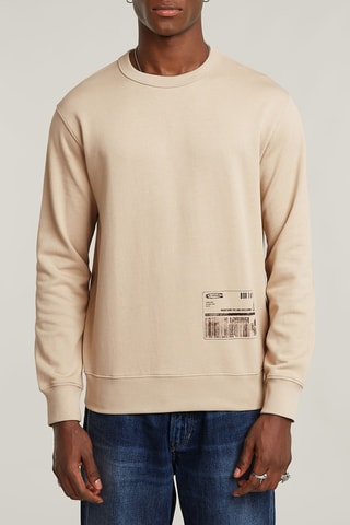 Sweat en coton biologique Shipping Graphic - Beige