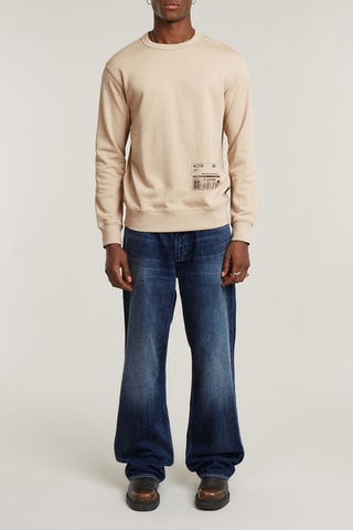 Sweat en coton biologique Shipping Graphic - Beige