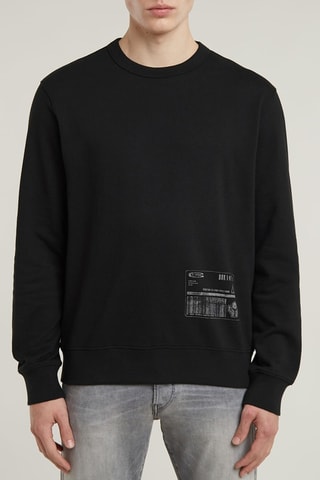 Sweat en coton biologique Shipping Graphic - Noir