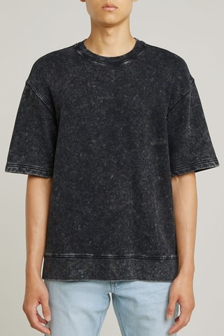 Sweat en coton biologique Acid Wash - Noir