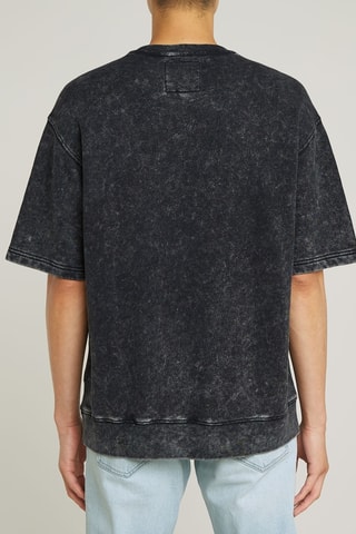 Sweat en coton biologique Acid Wash - Noir
