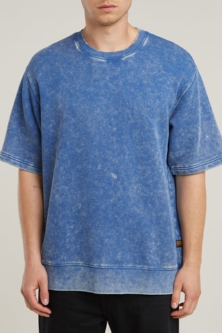 Sweat en coton biologique Acid Wash - Ciel