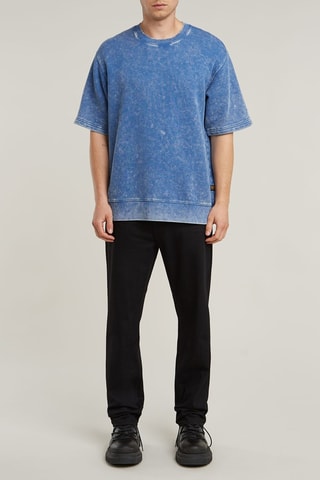 Sweat en coton biologique Acid Wash - Ciel