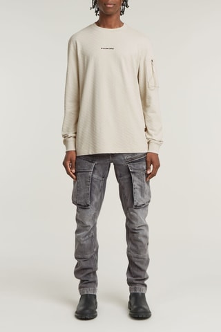 Sweat en coton biologique Tweeter Checquard Pocket - Ecru