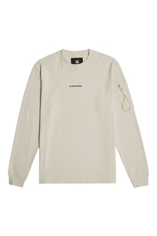 Sweat en coton biologique Tweeter Checquard Pocket - Ecru