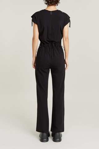 Combinaison regular en coton biologique Riveted flared - Noir