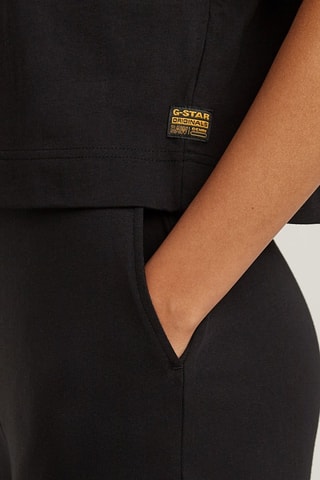 Combinaison trompe-l'œil wide legs en coton biologique Double Layer - Noir