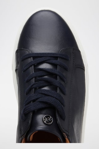 Baskets plateformes en cuir - Bleu marine