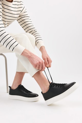 Baskets plateformes en cuir - Noir