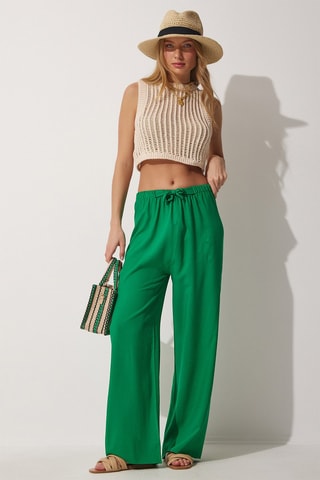 Pantalon palazzo - Vert