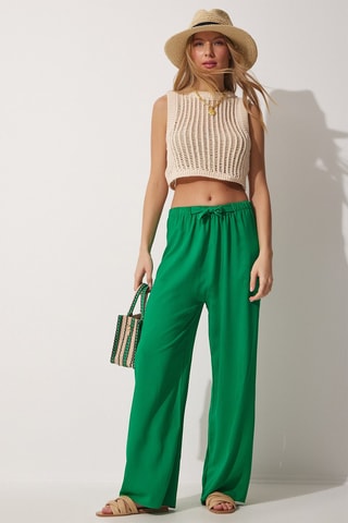 Pantalon palazzo - Vert